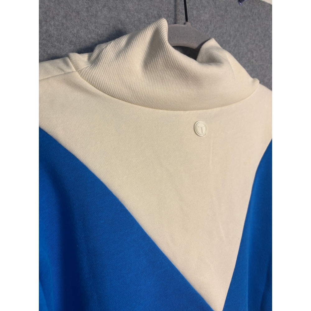 Talbots‎ 2X Colorblock Cowl Neck Sweatshirt Blue Cream Plus Size Preppy Coastal - Picture 9 of 9